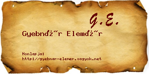 Gyebnár Elemér névjegykártya